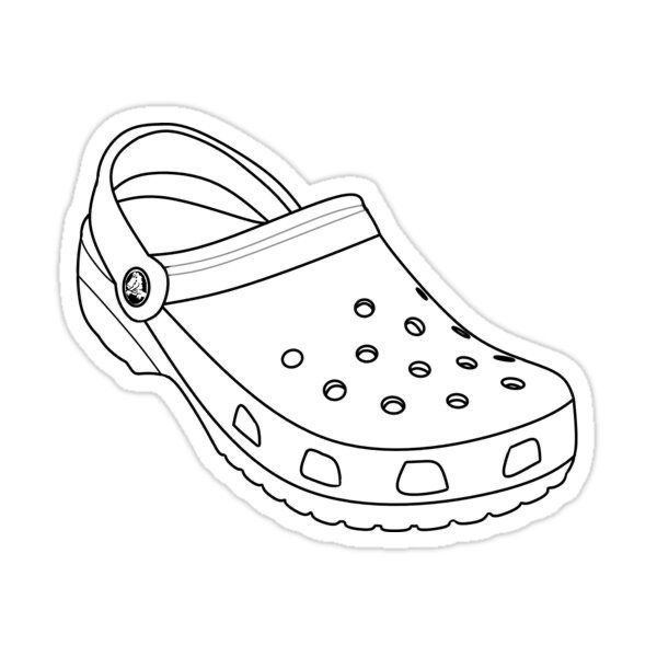 a sticker depicting a crocs shoe