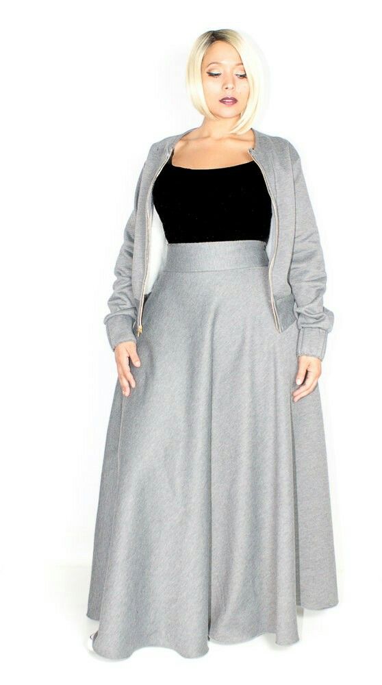 Sexy plus sweats Sweatshirt Skirts, Plus Size Maxi Skirt Outfit, Plus Size Sweatshirt, Womens Maxi Skirts, Houndstooth Dress, Big Girl Fashion, Plus Size Skirts, Skirt Women, Women Plus Size