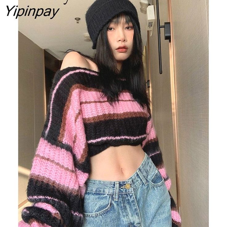 Shipping: Worldwide Express Shipping AvailableDelivery time: 🚚7-15Days Fast ShippingReturns: Fast refund,💯100% Money Back Guarantee.Brand Name: ZadilyClothing Length: ShortMaterial: PolyesterDecoration: SplicedCollar: O-NeckElasticity: Slight StrechSleeve Style: RegularStyle: Sexy & ClubPattern Type: stripedFit Type: LOOSEOrigin: Mainland ChinaCN: GuangdongSeason: Autumn/WinterSleeve Length(cm): FullThickness: STANDARDPlace Of Origin: China (Mainland)Pattern: Loose-fittingAge: 18-24Percentage Pink Long Sleeve Crop Top For Winter, Trendy Winter Crop Top, Trendy Crop Top Sweater, Trendy Knit Crop Top For Winter, Trendy Knitted Cropped Sweater, Trendy Knitted Winter Crop Top, Trendy Winter Crop Top Sweater, Trendy Crop Top Sweater For Winter, Pink Cropped Sweater