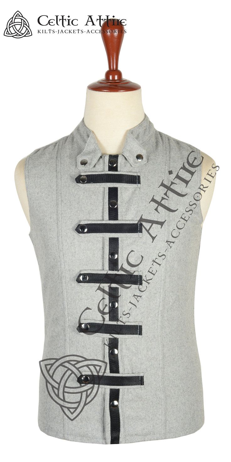 Men's Premium Quality Steampunk Sleeveless Shirt / Gothic Street Vest This Summer rock the streets with this amazing Steampunk Fashion Sleeveless Shirt / Gothic Vest. Made of premium quality Wool and brass materials this vest is going to be a superb add to your steampunk / Gothic collection. Rock the streets with this elegant and sleek fit, a true head turner choice that you will not regret about. Premium Quality Wool Silver Snaps (Brass) Wool made Closure Straps with Nylon Braid Full Body Polye Punk Style Vest Outerwear For Fall, Punk Sleeveless Outerwear For Streetwear, Fitted Winter Vest For Streetwear, Gothic Sleeveless Outerwear For Winter, Punk Style Winter Vest For Streetwear, Gothic Sleeveless Winter Outerwear, Punk Style Winter Streetwear Vest, Winter Punk Streetwear Vest, Sleeveless Gothic Outerwear For Winter