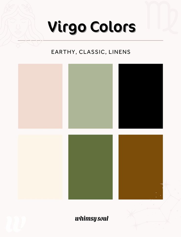 the color palette for virgo colors in earthy, classic lines and browns