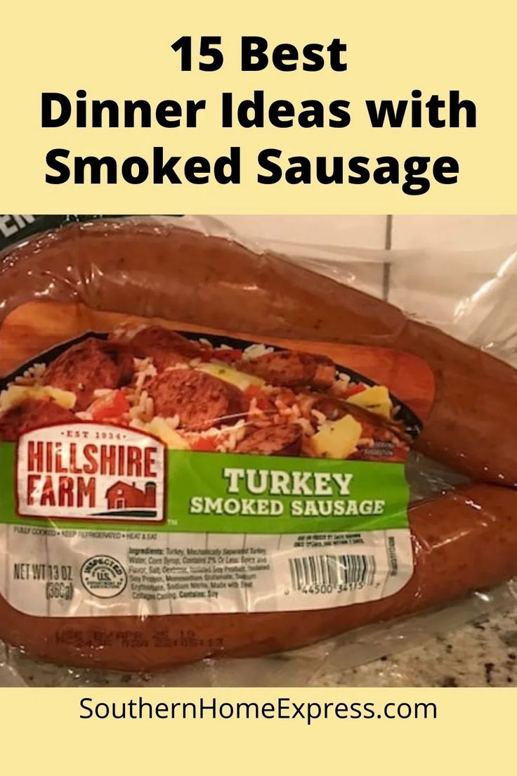 a sausage wrapped in plastic sitting on top of a counter next to a package of smoked sausage