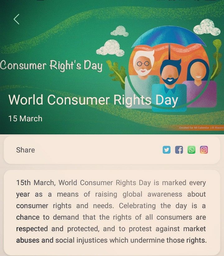 an email message from consumer rights day on march 15, 2013 to the world consumer rights day