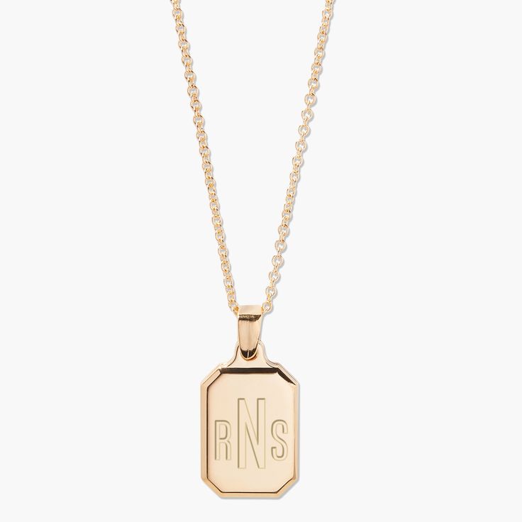 The classic locket gets a modern twist with the stylish new shape and design of our Willow Locket. Personalize the locket with your initials or monogram in your choice of engraving styles on the front of the sliding pendants to create an intimate and beautiful piece to wear or give. Available in 14K gold plated brass Two sliding pendants measure 1/2" by 1" each 17" cable chain with 2" extender Lobster claw closure Made in the USA With engraving this item is FINAL SALE SKU: BYN1208 Classic Initial Necklace As A Gift, Luxury Engraved Initial Pendant Necklace, Minimalist Engraved Pendant Locket Necklace, Elegant Engraved Charm Necklaces With Rectangular Pendant, Engraved Minimalist Pendant Locket Necklace, Elegant Engraved Charm Necklace With Rectangular Pendant, Engraved Elegant Locket Necklace, Everyday Engraved Yellow Gold Locket Necklace, Timeless Gold Monogram Jewelry