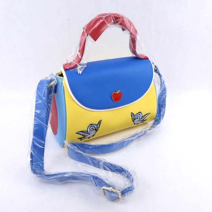 Loungefly Snow White Crossbody Bag Embroidered 85th Anniversary and Seven Dwarfs | eBay Disney School Bag With Adjustable Strap, Disney Shoulder Bag For School With Adjustable Strap, Disney Style Shoulder Bag With Removable Pouch, Disney Multicolor Bags With Adjustable Strap, Princess Dancing, Princess Dance, Red Hair Bow, White Crossbody Bag, Woodland Friends