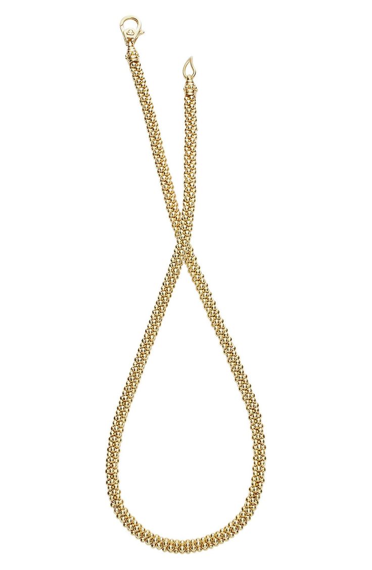 Eternally wearable, this classic necklace showcases 18-karat-gold bead clusters. Style Name:Lagos Caviar Bead Rope Necklace. Style Number: 6006699. Gold Beaded Necklaces For Evening, Gold Necklaces With Round Beads For Evening, Gold Beads Jewelry For Evening, Gold Necklace With Gold Beads For Evening, Luxury Gold Pearl Necklace For Evening, Gold Beaded Chain Jewelry For Evening, Gold Beaded Pearl Necklace For Evening, Gold Jewelry With Beaded Chain For Evening, Elegant Gold Beads Jewelry For Evening