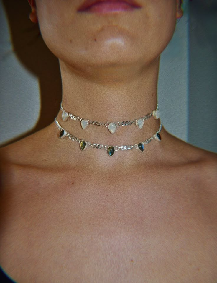 Opal, Moonstone, Onyx, Labradorite, Amethyst Choker Necklace With Sterling Silver With Chunky Curb Chain Fairycore Vibe, Whimsical Grunge - Etsy Amethyst Choker, Whimsical Grunge, Silver Link Necklace, Opal Moonstone, Hot Jewelry, Jewelry Lookbook, Jewelry Inspo, Pretty Jewellery, Curb Chain