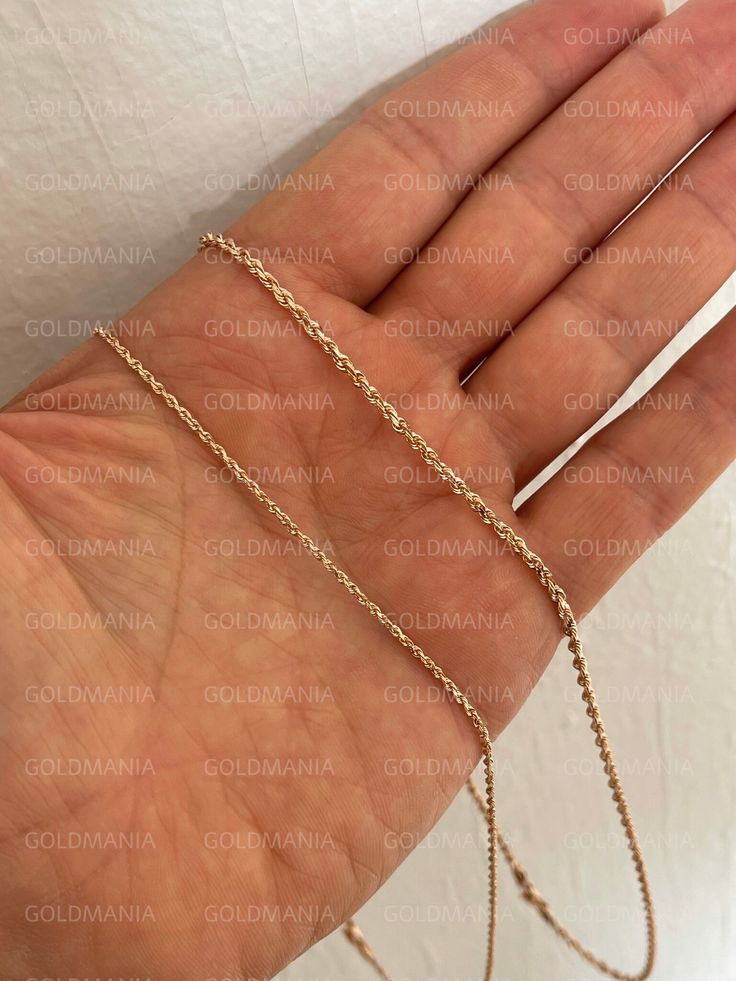 "14K Solid Rose Gold Diamond Cut Rope Chain Necklace, 16\" 18\" 20\" 24\" Inch, 1.50mm 2.50mm Thick, Real Rose Gold Chain, Pink Gold Chain, Women Shiny and sparkly Diamond Cut Rose Gold Rope Chain. Metal: Solid 14K Rose Gold Closure: Lobster Claw 1.50mm: 16\" - 3.0 Gram 18\" - 3.4 Gram 20\" - 4.0 Gram 2.50mm 18\" - 6.6 Gram 20\"- 7.4 Gram 22\" - 8.1 Gram 24\" - 9.5 Gram SHIPPED FROM NEW YORK CITY FREE SHIPPING on all orders 30 Day Return Hassle Free Weight is approximate and may not be always ex Formal Rose Gold Cable Chain Necklace, Fine Jewelry Rose Gold Cable Chain Necklace, Fine Jewelry Rose Gold Chain Necklace With Adjustable Chain, Rose Gold Adjustable Chain Necklace In Fine Jewelry Style, Rose Gold Chain Necklace With Adjustable Chain, Rose Gold Adjustable Chain Necklace, Rose Gold Cable Chain Link Jewelry, Rose Gold Link Necklace For Anniversary, Elegant Rose Gold Necklace With Rope Chain