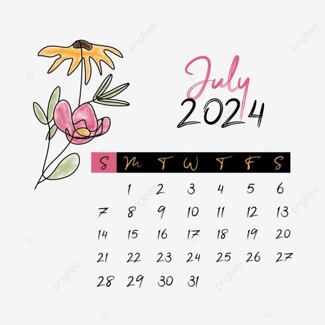 july 2024 floral monthly calendar transparent background vector Calendar Png, Floral Calendar, Background Transparent, 2024 Calendar, Png Transparent Background, Monthly Calendar, Design Simple, Vector Background, Png Transparent