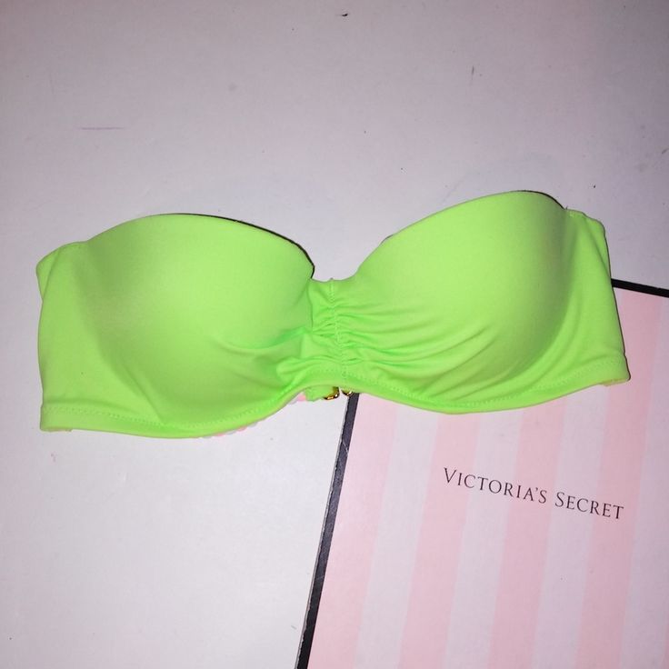 Victoria Secret Swim Suit Bikini Top Light Green Rope Twist Back Bandeau Light Push Up Padding Strapless, Does Not Come With Straps Brand New Without Tags, And Inner Vs Tag Has Been Clipped See Pics *Bundle To Save Chavonne11 4w Green Strapless Swimwear For Beach Party, Green Strapless Stretch Swimwear, Green Strapless Swimwear For Party, Green Strapless Summer Swimwear, Green Strapless Party Swimwear, Green Bandeau Stretch Tankini, Green Bandeau Tankini With Stretch, Strapless Green Swimwear For Pool, Strapless Green Tankini For Swimming