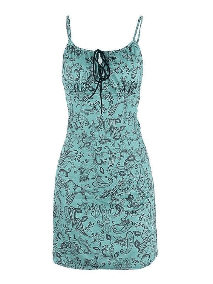 ⚡️Buy Lace Up Floral Slip Mini Dress Green S under $22.00 in Mini Dresses Online. Style: Casual, Sexy. Color: Green. Fabric Content: 100% Polyester. Fit Type: Slim fit. Sleeve Length: Sleeveless. Neckline: Crew Neck. Length: Above Knee. Design: Allover Print Detail, Tie Front Fastening, Adjustable Shoulder Straps. ✓Free Shipping on all orders over US$69. Summer Paisley Print Mini Dress For Party, Paisley Print Mini Dress For Summer Party, Summer Party Mini Dress With Paisley Print, Casual Fitted Mini Dress With Paisley Print, Fitted Casual Mini Dress With Paisley Print, Casual Fitted Paisley Print Dresses, Casual Fitted Dress With Paisley Print, Spring Fitted Mini Dress With Paisley Print, Fitted Paisley Print Mini Dress For Spring