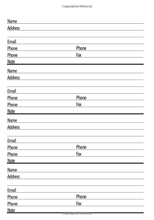 the printable worksheet for an employee's phone number and phone numbers