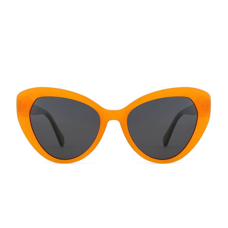 See and be seen in these purrfect, trendy cat-eye frames. With upturned lenses that beautifully complement joyful colors of high-quality acetate material, this frame is modern and timeless at the same time.Frame Shape: Cat EyeFrame Color: OrangeFrame Material: AcetateLens Color: GreyLens Material: TACRim Type: Full RimLens Width: 52 mmBridge Width: 18 mmTemple Length: 145 mmFrame Width: 141.3 mmLens Height: 46 mmPolarized: YesWeight: 24.3 gSpring Hinge: Yes Joyful Colors, Orange Sunglasses, Eye Frames, Cat Eye Frames, Sunglasses Online, Prescription Glasses, Cat Eye Sunglasses, Cat Eye, For Everyone