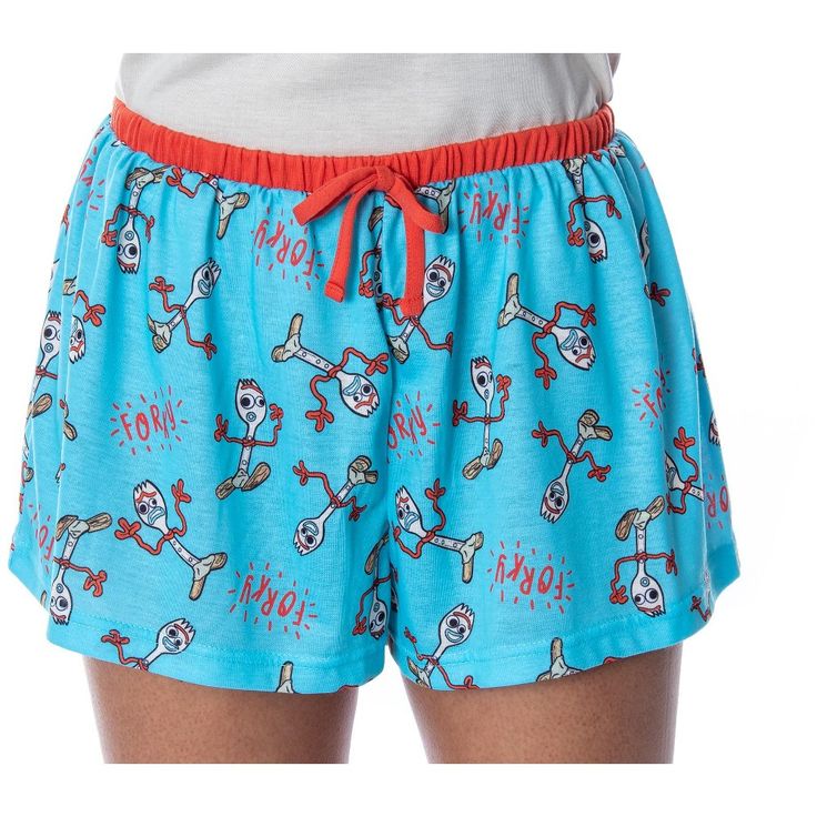 This is an Disney Toy Story Forky pajama set! If you're a fan of Disney cartoons, you'll love this high-quality merchandise! Toy Story is one of the best Disney animated series of all time, with four significant movies and multiple short films. One of the newest and recently popular characters is the inquisitive Forky! This 2 pc pajama set features a short sleeve shirt top and shorts. The top has a Forky face design on the front. The bottoms feature a cute allover print of the multiple Forky cha Casual Cartoon Print Cotton Sleepwear, Casual Cotton Sleepwear With Cartoon Print, Fun Cartoon Print Sleepwear For Loungewear, Playful Cotton Pajama Shorts For Sleep, Cotton Sleepwear With Character Print In Multicolor, Cotton Character Print Sleepwear For Pajama Party, Fun Graphic Print Sleepwear For Pajama Party, Cotton Sleepwear With Character Print For Pajama Party, Playful Relaxed Fit Pajama Shorts For Sleepover