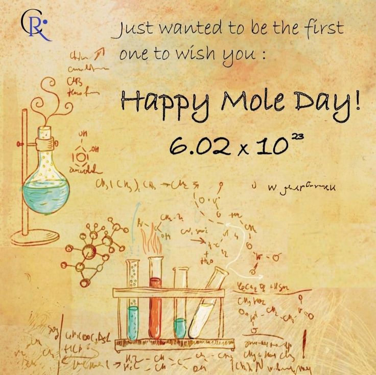 an old book with writing on it that says happy mole day 602 x 10