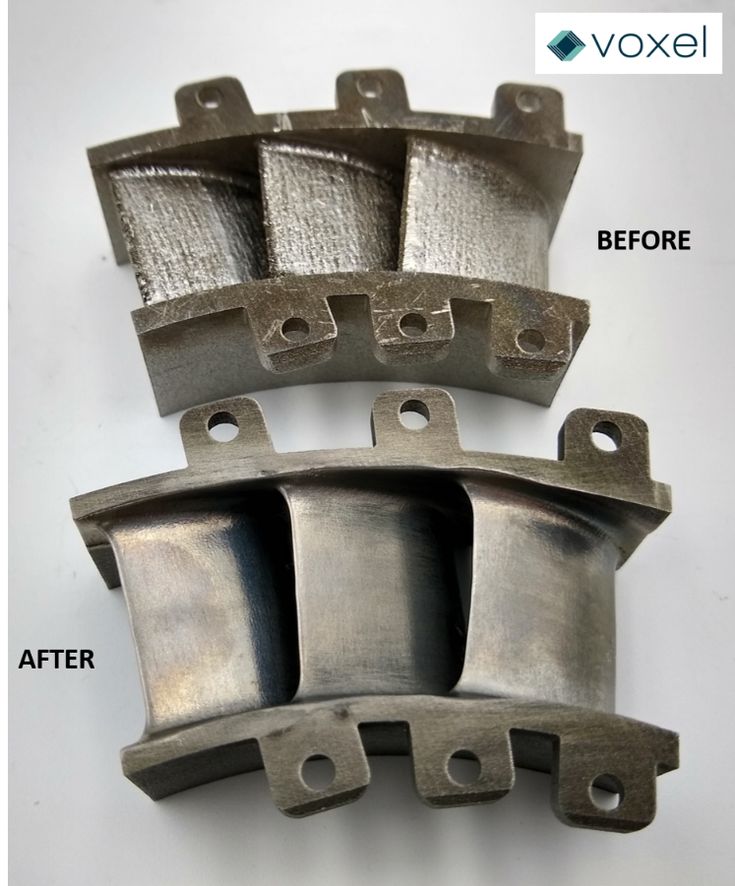 an image of metal parts before and after cleaning