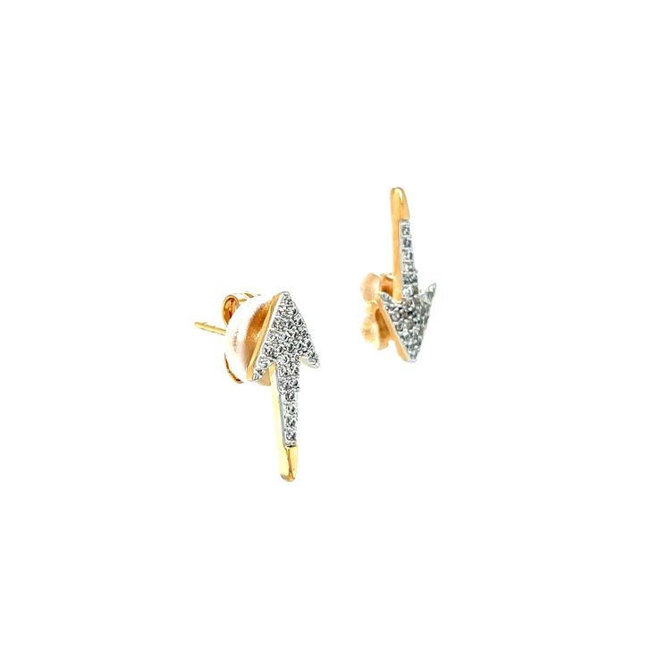 These dainty earrings have an innovative design, featuring an arrow shape that is covered by many small Zirconia stones. It is made of 14k rose gold filled metal and is a great way to accentuate your style. Length: 1.6 cm Stone: Genuine Zirconia CZ Finish: 14k Rose Gold filled Lead and Nickel Free Safe to any skin type Water resistant Rose Gold Cartilage Drop Earrings, Rose Gold Dainty Crystal Earrings For Pierced Ears, Rose Gold Dainty Crystal Earrings, Rose Gold Cubic Zirconia Earrings Tarnish Resistant, Tarnish Resistant Rose Gold Cubic Zirconia Earrings, Rose Gold Tarnish Resistant Cubic Zirconia Earrings, Pierced Rose Gold Cubic Zirconia Earrings, Hypoallergenic Rose Gold Cubic Zirconia Diamond Earrings, Rose Gold Plated Diamond Earrings