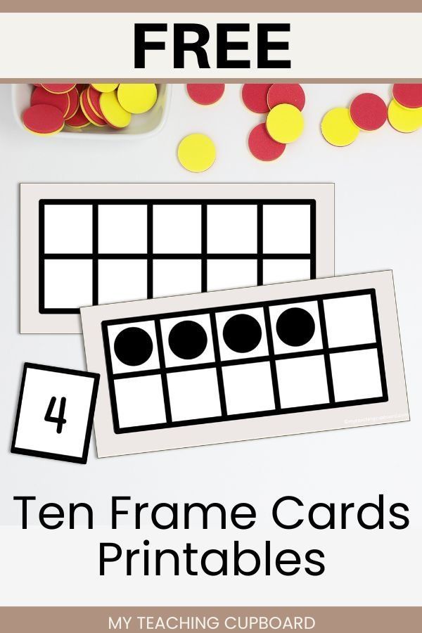 the ten frame cards printables for kids to use with their own numbers and colors