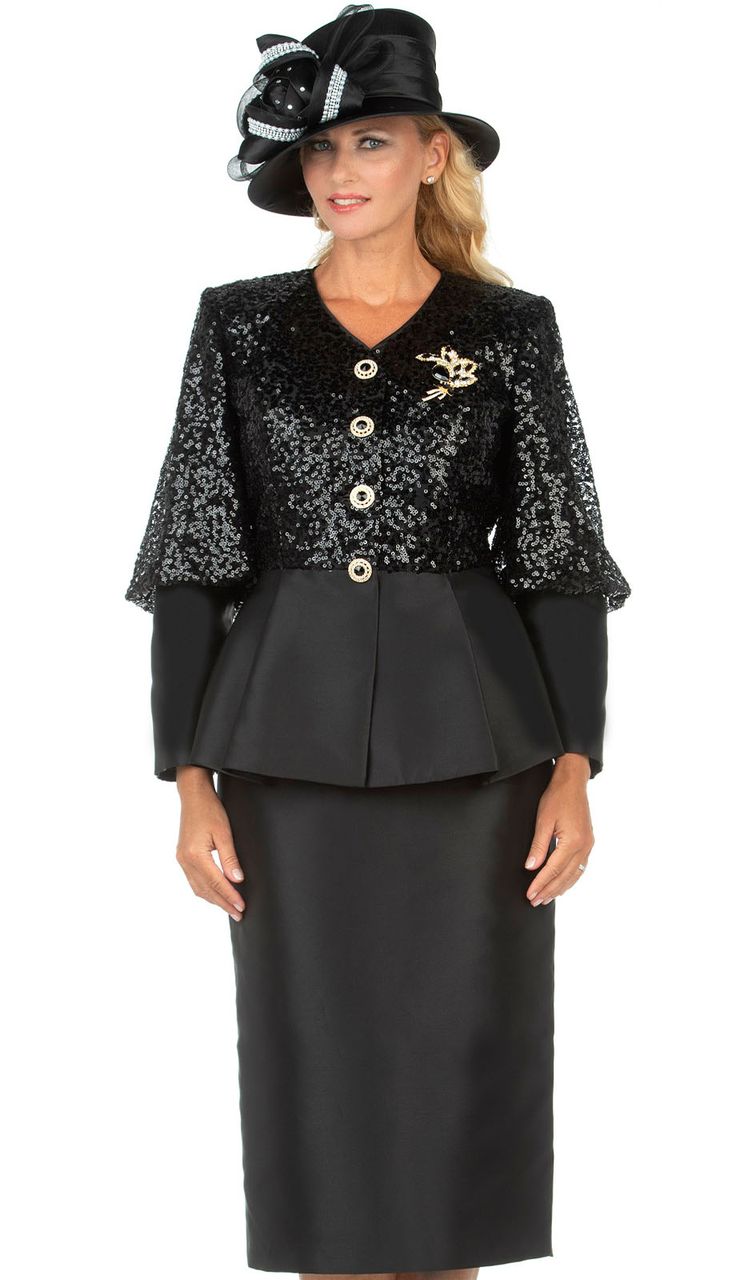 Mia By Giovanna Church Suits And Dresses Fall And Holiday 2023. Perfect item for church events or any special occasions. Elegant Black Sets For Workwear, Elegant Fitted Black Set, Elegant Black Fitted Sets, Classic Long Sleeve Evening Sets, Elegant Evening Blazer For Holidays, Elegant Holiday Suits, Elegant Evening Sets For Fall, Fitted Black Evening Sets, Elegant Black Suits For Holiday Season