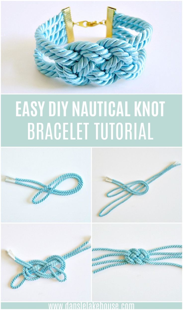 instructions to make an easy nautical knot bracelet