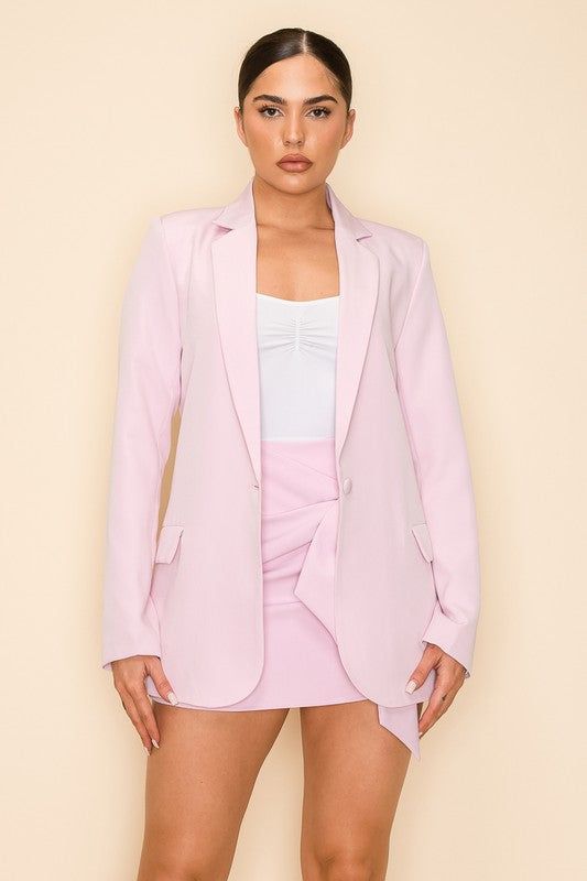 • SKU: J-1032• S-M-L• Hand wash only• Single button closure• The jacket is tailored to provide a comfortable and flattering fit for all body types.• The jacket is perfect for formal occasions and professional settings. Spring Single-breasted Long Sleeve Blazer, Chic Spring Blazer With Button-up Design, Single-breasted Long Sleeve Blazer Dress For Business Casual, Single Breasted Long Sleeve Blazer Dress For Business Casual, Long Sleeve Single Button Blazer Dress For Office, Trendy Fitted Blazer Dress With Notch Lapel, Single Button Long Sleeve Blazer Dress For Office, Business Blazer Dress Single Breasted, Single Breasted Solid Blazer Dress For Business