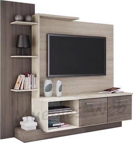 an entertainment center with a flat screen tv mounted on the wall