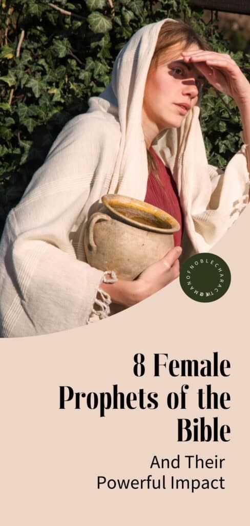 a woman holding a bowl in her hands with the words 8 female prophes of the bible and their powerful impact