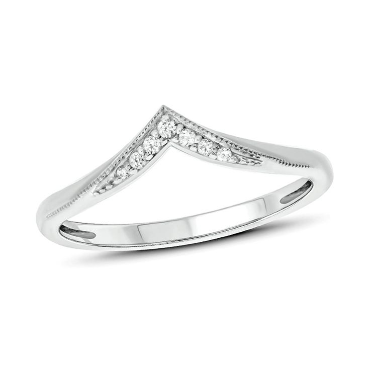 a white gold ring with diamonds on it