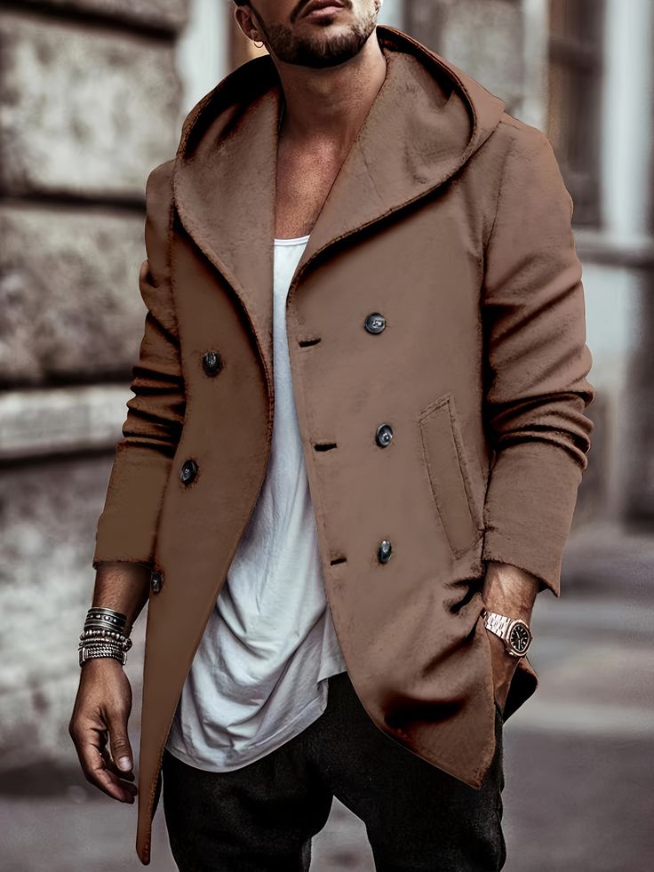 Trenchcoat Style, Casual Trench Coat, Costume Africain, Overcoat Men, Winter Overcoat, Best Winter Coats, Long Overcoat, Winter Fashion Coats, Trench Coat Style