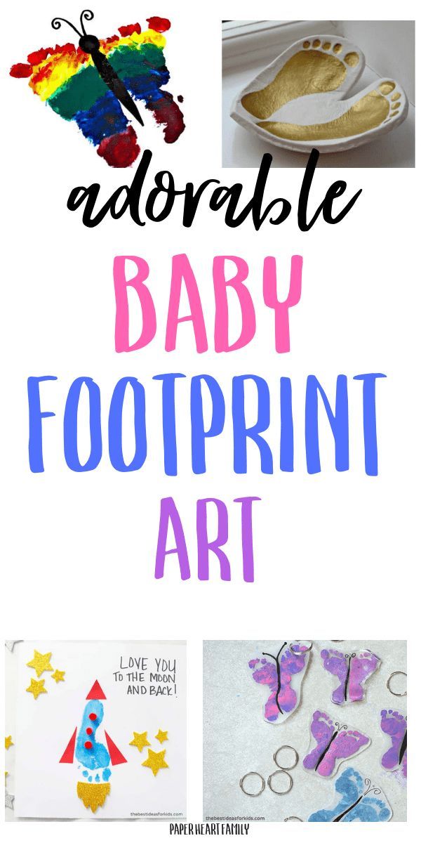 the words edible baby footprint art are shown in different colors and sizes, with pictures of