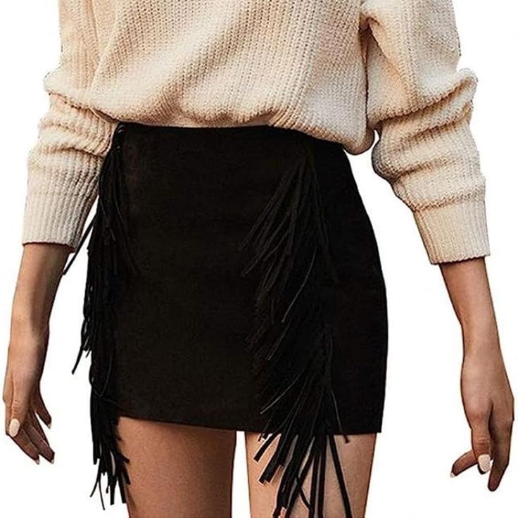 Nwt Black High Waist Mini Faux Suede Pencil Skirt With Adorable Fringe Accent On The Front. Made Of 90% Cotton Feels Like A Soft Suede Material. Fabric Is Stretchy With A Button Closure. Cheap Fitted Skirt With Fringe, Black Fringe Bottoms For Fall, Black Mini Pencil Skirt For Fall, Black Pencil Mini Skirt For Winter, Winter Pencil Mini Skirt For Night Out, Casual Fringe Mini Skirt For Party, Fall Mini Bottoms For Going Out, Chic Black Fringe Mini Skirt, Winter Mini Skirt For Going Out