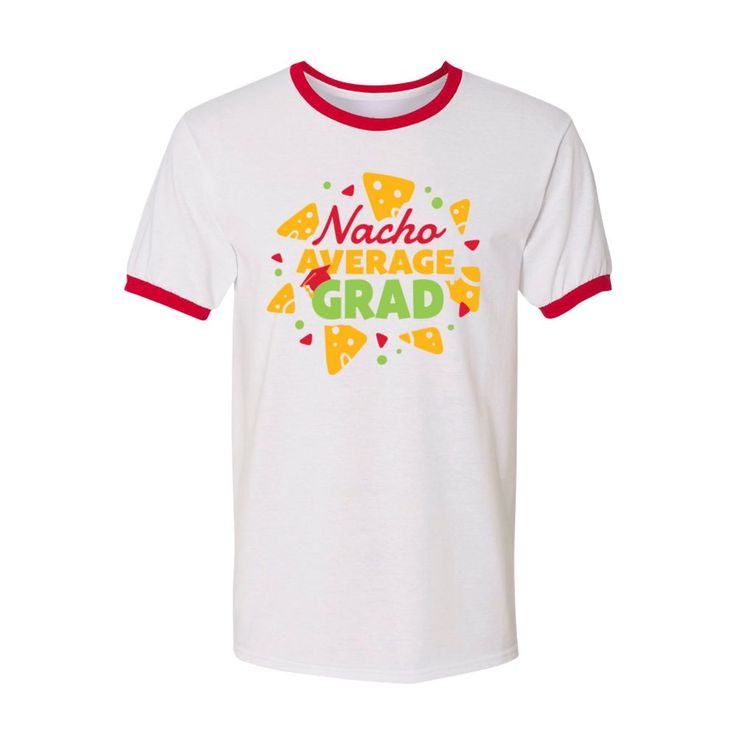 They're not just an ordinary grad, they're a cool grad! This funny graphic tee makes a great graduation gift or as school giveaways to a graduating class. Stylized like a nacho party, this festive tee is super relevant if they're graduating near Cinco de Mayo! © OTC

o Brand: Port & Company
o Short sleeve
o 5.4-ounce, 100% cotton
o Tear away label 
o Need more? With our tees, we've got your back (and front)! To order in bulk for any size group, just call 1-877-513-0384. Or, give us a ring if School Spirit T-shirt With Funny Print, School Spirit Crew Neck T-shirt For Graduation Party, Fun Graphic Print T-shirt For College, Fun T-shirt For College End Of School Year, Pre-shrunk Cotton T-shirt For Graduation Party, Casual T-shirt With Text Print For Graduation, End Of School Year College T-shirt With Letter Print, College Fun School Spirit T-shirt With Funny Text, Graduation Gift Short Sleeve T-shirt With Text Print