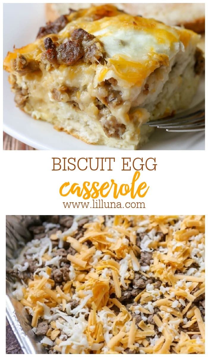 an egg casserole with cheese and other toppings