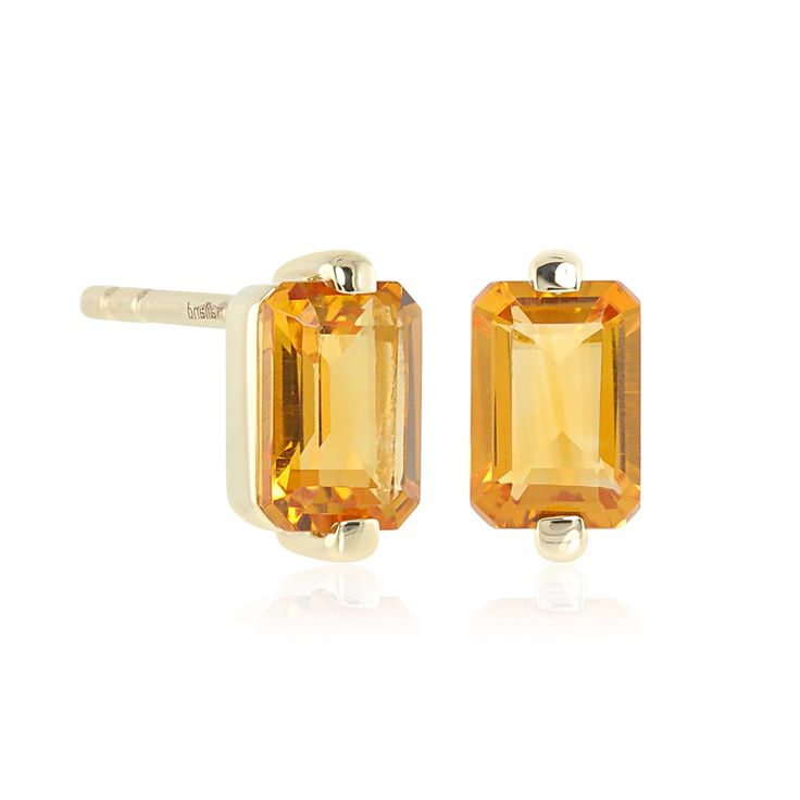 The birthstone for November babies, this dazzling yellow gem is said to promote positivity and good fortune. Since 1861, Gump's has been a destination for jewelry that is distinctive and timeless. To ensure each piece is created to our exacting standards, our expert in-house jewelry team oversees every step of the production process. The result is a statement of pure elegance. Citrine, 0.60ctw. 14-karat yellow gold. Pierced only. 1/8" wide x 1/4" high. Timeless Citrine Gemstone Jewelry, Fine Jewelry With Faceted Topaz, Classic Gold Topaz Jewelry, Classic Citrine Jewelry For Anniversary, Timeless Citrine Jewelry As Gift, Timeless Citrine Jewelry For Gift, Timeless Yellow Gemstone Jewelry, Yellow Gold Topaz Earrings For Anniversary, Timeless Yellow Gold Topaz Jewelry