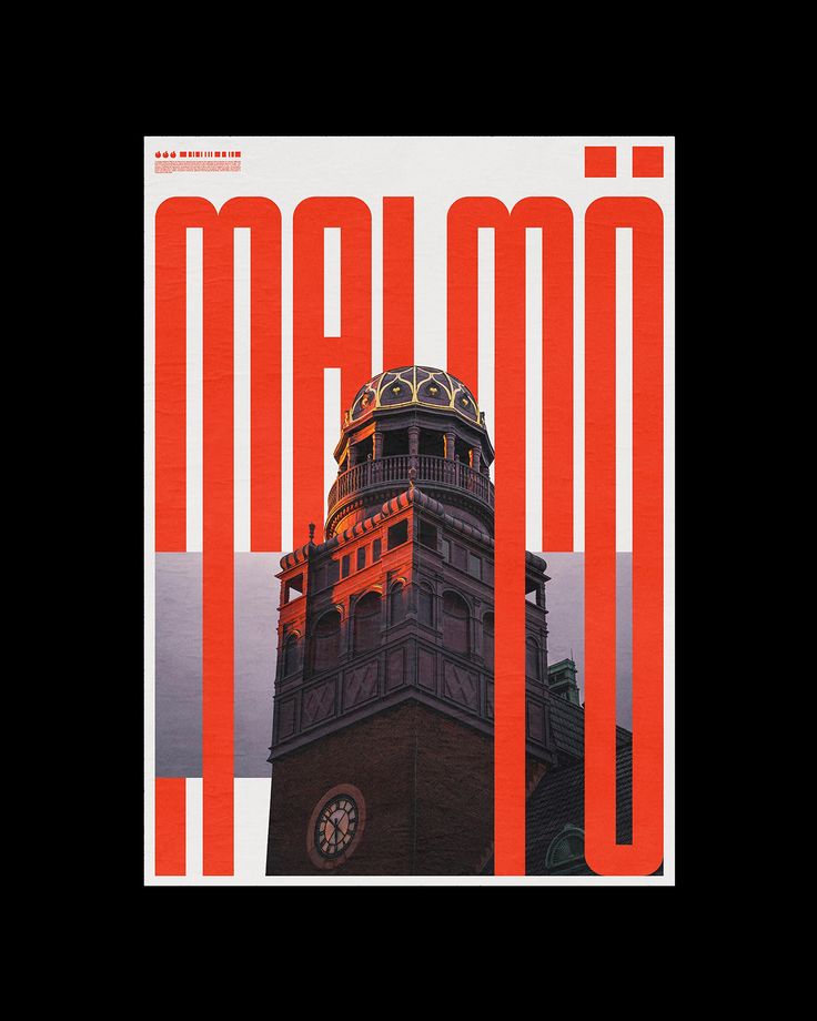 an orange and white poster with the word omm on it's front cover