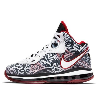 (GS) Nike LeBron 8 'Graffiti' DH3237-001 (SNKR/Retro/Basketball) Nike Red Throwback Basketball Shoes, Throwback Red Nike Basketball Shoes, Multicolor Casual Sneakers For Basketball, Casual Multicolor Sneakers For Basketball, Nike Retro Basketball Shoes, Casual Nike Basketball Shoes, White Sneakers With Graffiti Print For Sports, Nike Throwback Basketball Shoes For Sports Events, Sporty White Sneakers With Graffiti Print