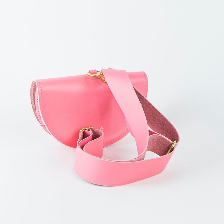 Leather belt bag. Pink Pouch Flap Bag With Detachable Strap, Pink Crossbody Shoulder Bag, Leather Crossbody Belt Bag For Everyday, Pink Crossbody Flap Bag, Pink Crossbody Satchel With Adjustable Strap, Crossbody Belt Bag For Daily Use, Modern Pink Flap Shoulder Bag, Modern Leather Crossbody Belt Bag, Modern Pink Satchel Flap Bag