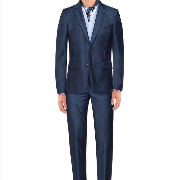 Paul Smith Cool Wool Fully Lined Suit Elegant Blue Silk Suit, Blue Silk Suits For Formal Occasions, Blue Silk Suits For Tailoring, Blue Formal Sets With Welt Pockets, Tailored Blue Silk Suit, Blue Silk Suits For Workwear, Blue Silk Suits For Work, Black Men Suits, 3 Button Suit