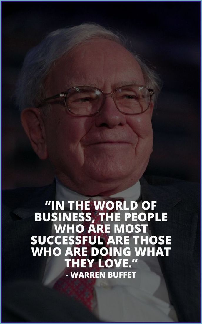 an older man wearing glasses and a suit with a quote from warren buffet on it