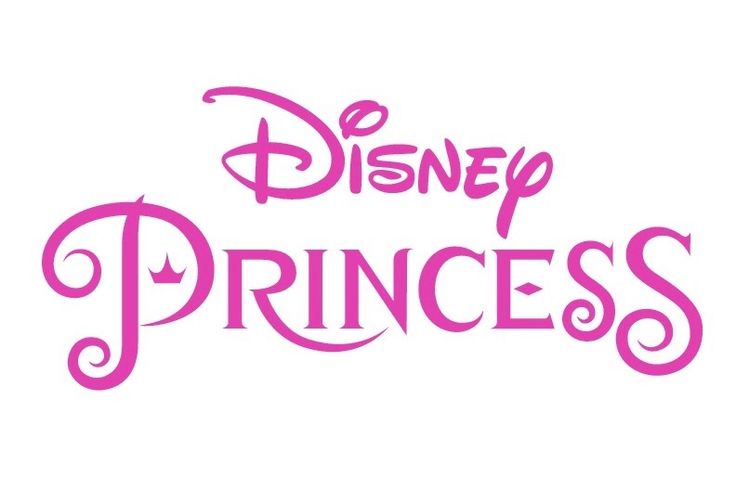 the words disney princess are shown in pink