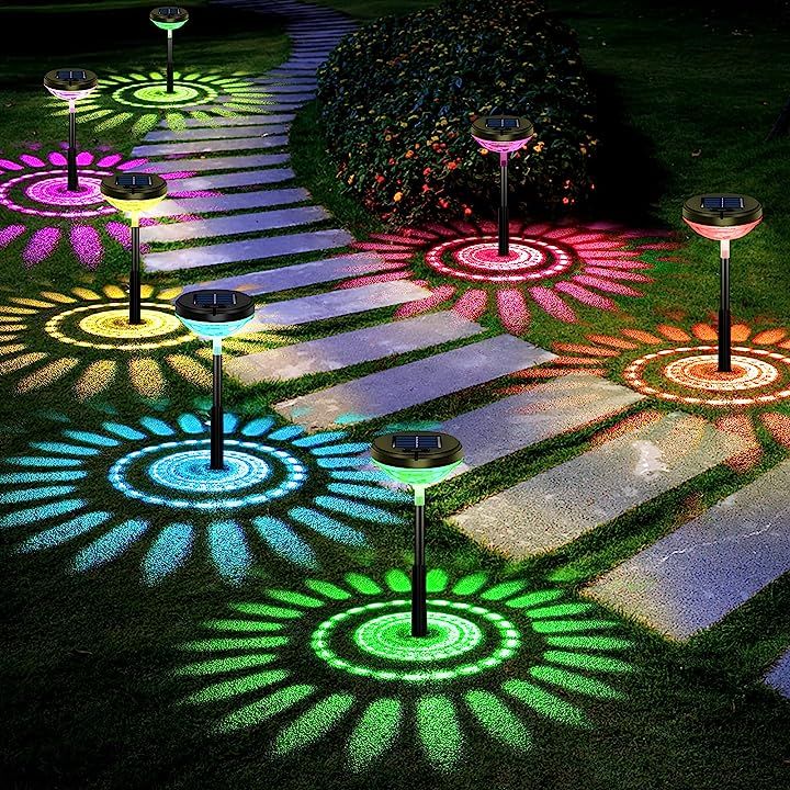 the back yard oasis is lit up with bright solar pathway lights 6 pack by backyard oasis