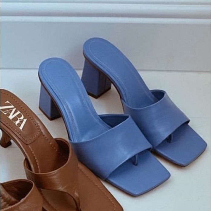 Brand New With Tags ! Never Worn. Authentic Leather. Zara Size 40 = Us 9 Heel Height = 3” Trendy Blue Pointed Toe Sandals, Blue Mules For Summer Evenings, Chic Blue High Heel Sandals, Evening Blue Mules With Padded Heel, Light Blue Leather Heels For Summer, Blue Evening Mules With Padded Heel, Blue Open Toe Mules With Stacked Heel, Blue Mules With Stacked Block Heel, Blue Closed Toe Mules For Summer