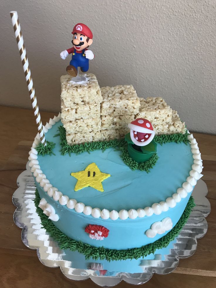 there is a cake that looks like mario's island