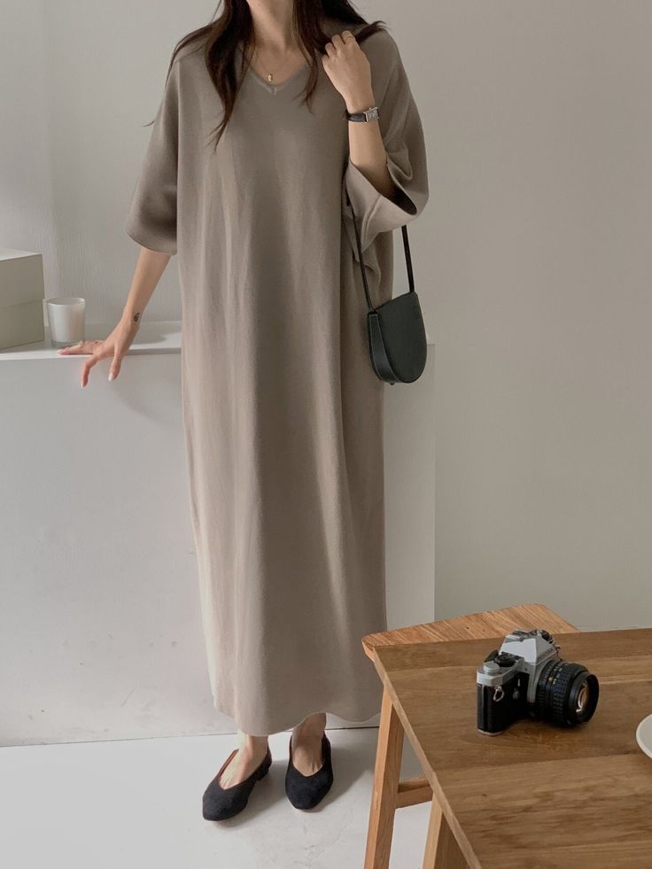 Oversized maxi sweater dress for women ▶ Color ◀ Beige Beige Black ▶ Size ◀ One size(Free) ▶ Fabric ◀ Rayon / Nylon ▶Size Spec(As flat measured not as Circular.)◀ Total Length : 115cm Chest : 75cm(Around 150cm as circular) -------------------------------------------- ▶ SHIPPING Information ◀ Delivery usually takes 10~15 business days. (Korea Post EMS) Even it is express shipping, recently it is not easy to get air space flexibly. Please, kindly wait a bit and be patient for us. *Delivery cost di Oversized V-neck Sweater Dress For Spring, Casual Long Knitted Sweater Dress, Long Solid Color Sweater Dress For Fall, Ribbed Long Maxi Dress For Fall, Long Casual Sweater Dress In Solid Color, Oversized Solid Color Dresses For Winter, Long Casual Beige Sweater Dress, Long Casual Knit Sweater Dress, Casual Long Beige Sweater Dress