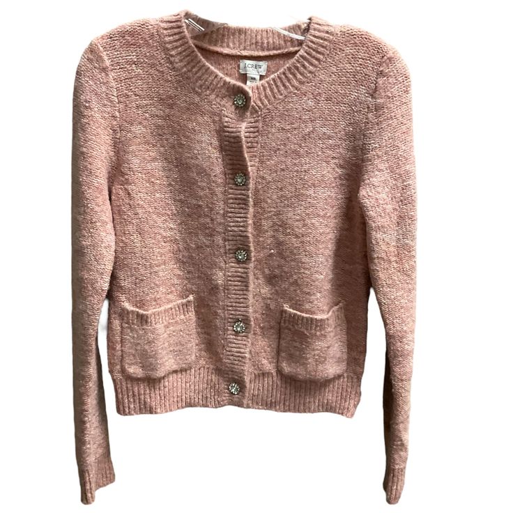 Brand: J. CREW Style: SWEATER CARDIGAN Color: PINK Size: XS SKU: 124-12411-76433 CONDITION: GENTLY USED Pink Crew Neck Casual Cardigan, Pink Crew Neck Cardigan For Fall, Casual Pink Soft Knit Cardigan, Pink Fitted Crew Neck Cardigan, Pink Crew Neck Cardigan For Layering, J Crew Style, Style Sweater, Sweater Cardigan, J Crew