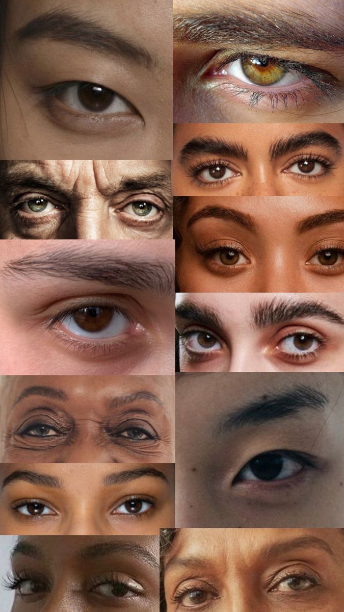 many different types of eyes are shown in this image, including the upper half of an eye