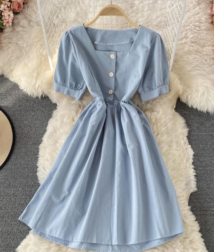 A Line Short Dress, Posh Dresses, Short Dress Styles, Blue Dress Short, Trendy Dress Outfits, A Line Shorts, Pink Blue Yellow, Clothing Designs, Fashion Dresses Casual