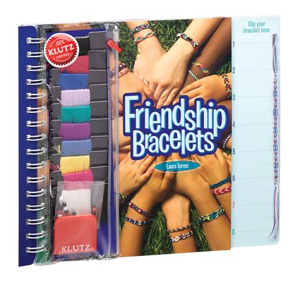 a book with the title friends bracelets on it and two rows of bracelets in front