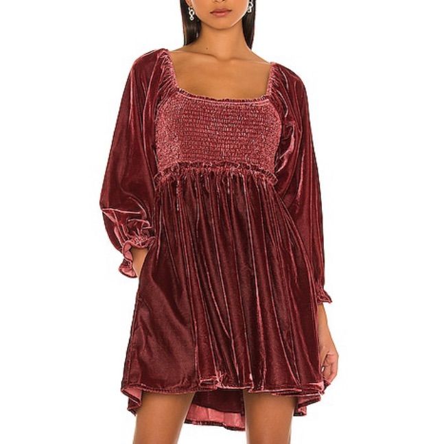 Sold Sold On Another Selling Platform. New Never Worn. Free People Bohemian Velvet Baby Doll Dress Romance And Allure Are On Offer With This Free People Babydoll Dress, Which Features Shimmery Dark Velvet, A Ruched Bodice, And A Strappy Back. Fabric: Mid-Weight, Non-Stretch Velvet Square Neckline And Long Puff Sleeves With Elastic Cuffs, Smocked Elastic Bodice And Waistband, Lace-Up Back, On-Seam Hip Pockets, Ruffle Trim Length: 31.5in / 80cm, From Shoulder Unlined Bodice, Lined Skirt Shell: 100 Black Tunic Dress, Free People Tunic, Baby Doll Dress, Overlay Dress, Ruched Bodice, Sweater Dress Midi, Stretch Velvet, Turtle Neck Dress, Long Puff Sleeves