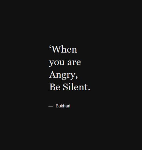 an image with the quote when you are angry, be silent